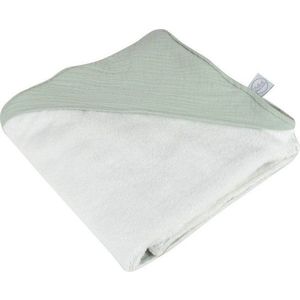 Zelená mušelínová dětská osuška s kapucí 75x75 cm – Bébé Douceur obraz