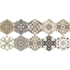Sada 10 samolepek na podlahu Ambiance Floor Stickers Hexagons Luiza, 40 x 90 cm obraz