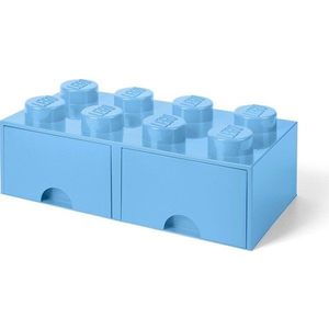 Světle modrý úložný box se dvěma šuplíky LEGO® obraz