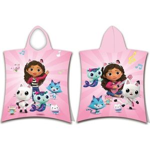 Růžové bavlněné dětské pončo velikost 3-8 let Gabby´s Dollhouse – Jerry Fabrics obraz