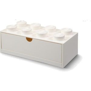Bílý stolní box se zásuvkou LEGO® Brick, 31, 6 x 11, 3 cm obraz