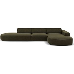 Zelená sametová rohová pohovka (pravý roh) Jodie - Micadoni Home obraz