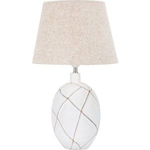Stolní lampa s textilním stínidlem v bílo-krémové barvě (výška 60 cm) Lines – Mauro Ferretti obraz