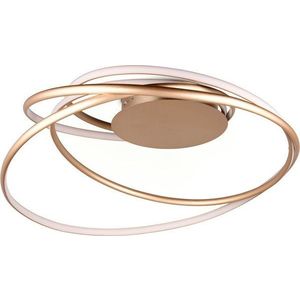 LED stropní svítidlo s kovovým stínidlem ve zlaté barvě Nala – Trio Select obraz