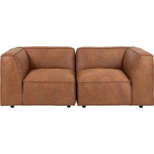 Koňakově hnědá pohovka z imitace kůže 208 cm Fairfield Kentucky – Bonami Selection obraz