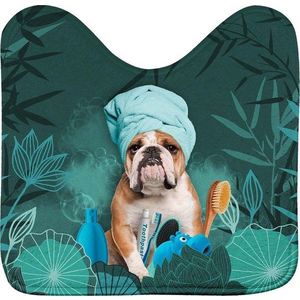 Zelená WC koupelnová předložka 45x45 cm Doggy zen – douceur d'intérieur obraz