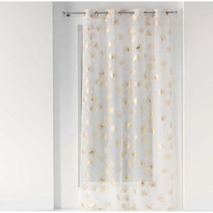 Voálová záclona v bílé a zlaté barvě 140x240 cm Ginkgold – douceur d'intérieur obraz