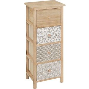 Vysoká komoda z masivu pavlovnie v přírodní barvě 34x78 cm – Casa Selección obraz