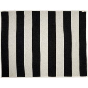 Černo-bílá deka s příměsí vlny 140x180 cm Bob Black Vanilla – Pappelina obraz