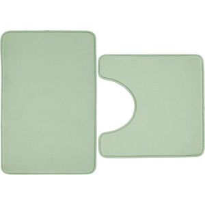 Světle zelené WC koupelnové předložky z paměťové pěny v sadě 2 ks 50x80 cm Anti-Bacterial – Catherine Lansfield obraz