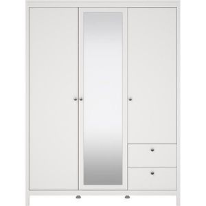 Bílá šatní skříň se zrcadlem 150x199x58 cm Madrid – Tvilum obraz