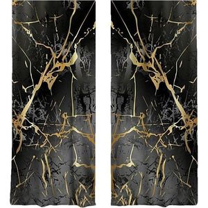 Závěsy v černo-zlaté barvě v sadě 2 ks 140x260 cm – Mila Home obraz