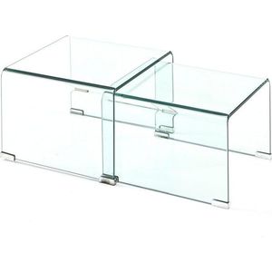 Skleněné konferenční stolky v sadě 2 ks 44.5x49 cm Cristal – Tomasucci obraz