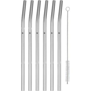 Set 6 nerezových brček s čistícím kartáčkem WMF Profi, délka 24 cm obraz