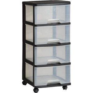 Černo-průhledný plastový pojízdný regál 37x80, 5 cm – Curver obraz