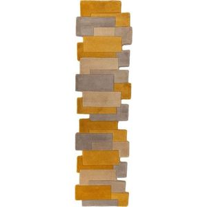 Žluto-béžový vlněný běhoun Flair Rugs Collage, 60 x 230 cm obraz