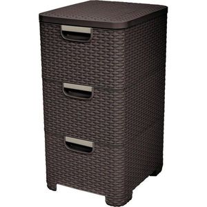 Tmavě hnědá plastová nízká koupelnová skříňka 33x60 cm Style – Curver obraz