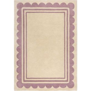 Ručně tkaný vlněný koberec ve fialovo-přírodní barvě 160x230 cm Lois Scallop – Flair Rugs obraz