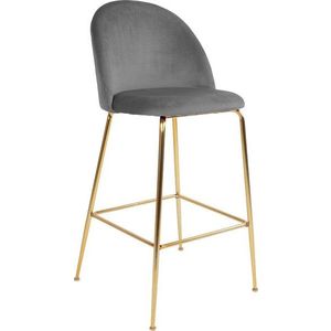 Šedé sametové barové židle v sadě 2 ks 108 cm Lausanne – House Nordic obraz