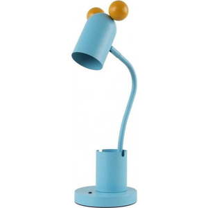 Světle modrá stolní lampa s kovovým stínidlem (výška 50 cm) Mouse – GTV obraz