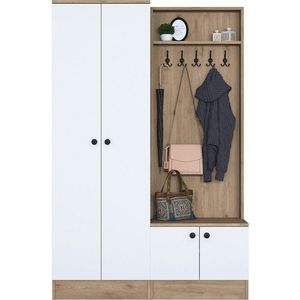 Bílá/přírodní předsíňová sestava v dekoru ořechu Theresa – Kalune Design obraz