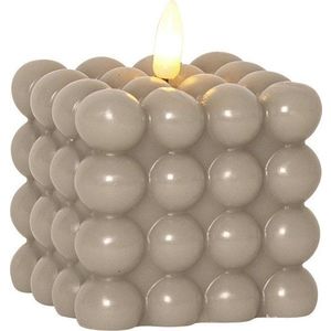 Béžová vosková LED svíčka Star Trading Flamme Dot, výška 9, 5 cm obraz