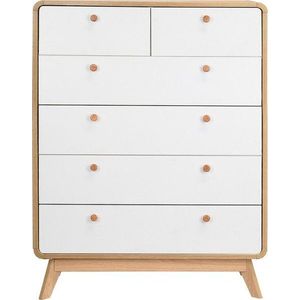 Vysoká komoda v dekoru dubu v bílo-přírodní barvě 81x104 cm Caitlin – Støraa obraz