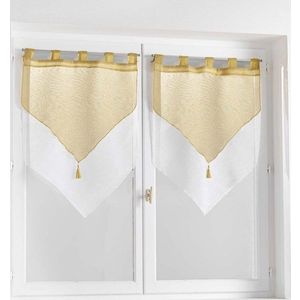 Žluto-bílé záclony v sadě 2 ks 60x90 cm Duetto – douceur d'intérieur obraz