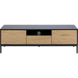 TV stolek v dekoru dubu v černo-přírodní barvě 140x45 cm Seaford – Actona obraz