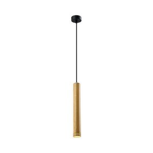Černé závěsné svítidlo s dřevěným stínidlem ø 7 cm Tubo – Candellux Lighting obraz