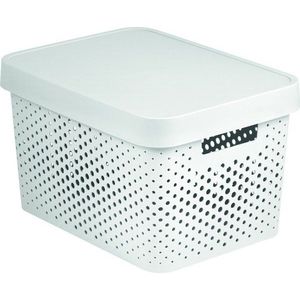 Bílý úložný box Curver Holes obraz