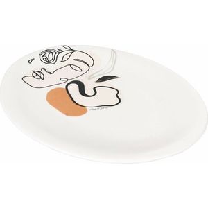 Keramický servírovací talíř VDE Tivoli 1996 Face to Grey, 38 x 27, 5 cm obraz
