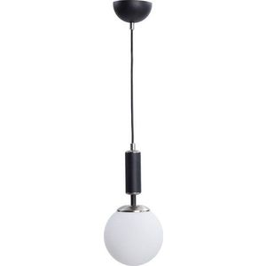 Černo-bílé závěsné svítidlo se skleněným stínidlem ø 15 cm Hector – Squid Lighting obraz