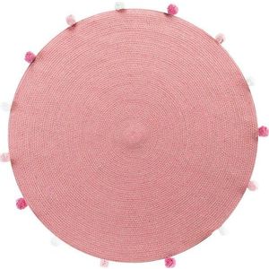 Růžový kulatý koberec ø 90 cm Pompomparty – douceur d'intérieur obraz