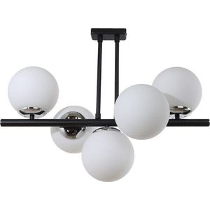 Černo-bílé stropní svítidlo se skleněným stínidlem ø 15 cm Sail – Squid Lighting obraz