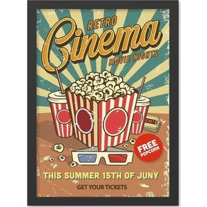 Obraz 40x55 cm Retro Cinema – Wallity obraz