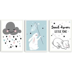 Dětské obrázky v sadě 3 ks 35x50 cm Sweet Dreams Little One – Wallity obraz