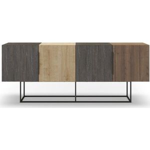 Nízká komoda v dekoru dubu v hnědo-přírodní barvě 200x80 cm Titan – Marckeric obraz