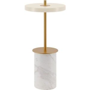 Krémová mramorová LED stmívatelná stolní lampa s kovovým stínidlem (výška 25, 5 cm) Asteria Move Mini – UMAGE obraz