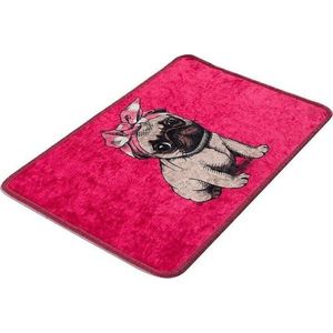 Růžová koupelnová předložka 40x60 cm Pink Pug – Foutastic obraz