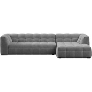 Šedá sametová rohová pohovka Windsor & Co Sofas Vesta, pravý roh obraz