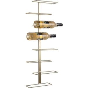 Nástěnný kovový regál na víno ve zlaté barvě počet lahví 8 Float – PT LIVING obraz