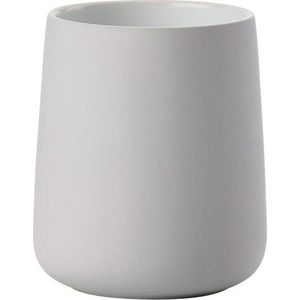 Světle šedý porcelánový kelímek na zubní kartáčky Nova – Zone obraz