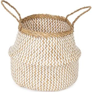Světlý úložný košík z mořské trávy Compactor Zic Zac, ⌀ 35 cm obraz