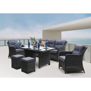Šedý zahradní lounge set z umělého ratanu pro 7 San Diego - Rojaplast obraz