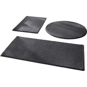 Tmavě šedé koupelnové předložky v sadě 3 ks 50x90 cm – Mila Home obraz