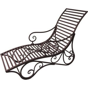 Tmavě hnědé kovové zahradní lehátko Kuwa – Garden Pleasure obraz
