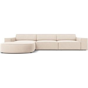 Béžová sametová rohová pohovka (levý roh) Jodie - Micadoni Home obraz