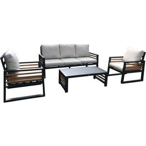 Šedý hliníkový zahradní lounge set pro 5 Colmar – Rojaplast obraz