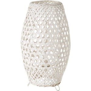 Bílá bambusová stolní lampa s bambusovým stínidlem (výška 36 cm) – Casa Selección obraz